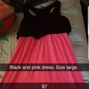 Pink and black long dress